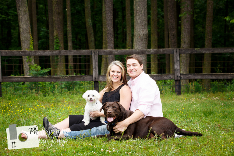 maternity photo with dogs